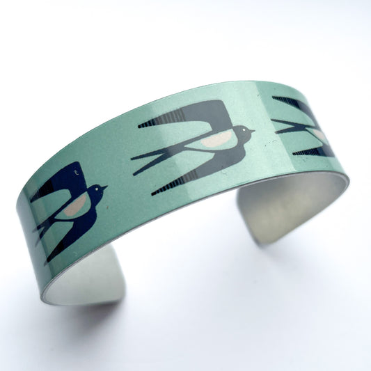 Swallows Narrow Cuff - Light Teal (New)