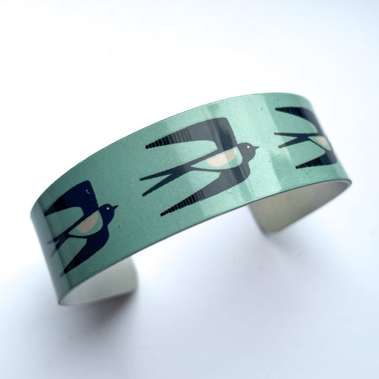 Swallows Narrow Cuff - Light Teal (New)