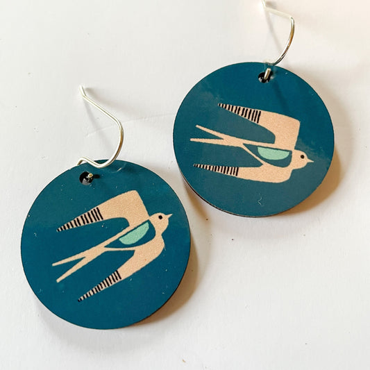 Swallow Earrings - Dark Teal (New)