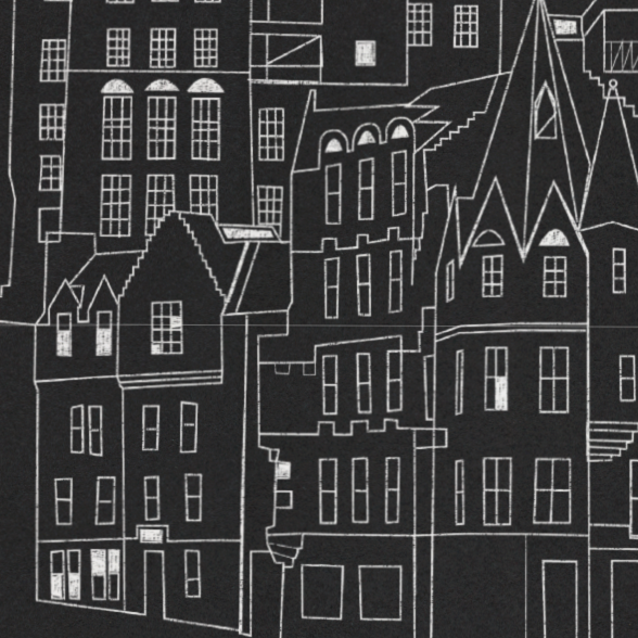 Edinburgh Old Town Print (Black)