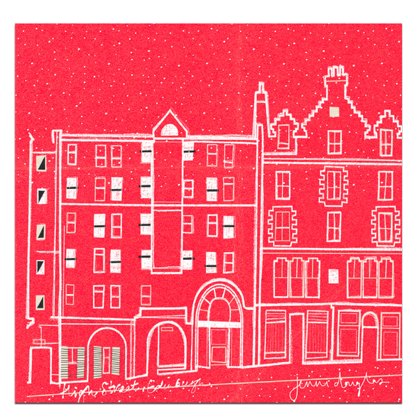 Edinburgh High Street at Christmas Large Card