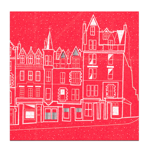 Edinburgh High Street at Christmas Large Card