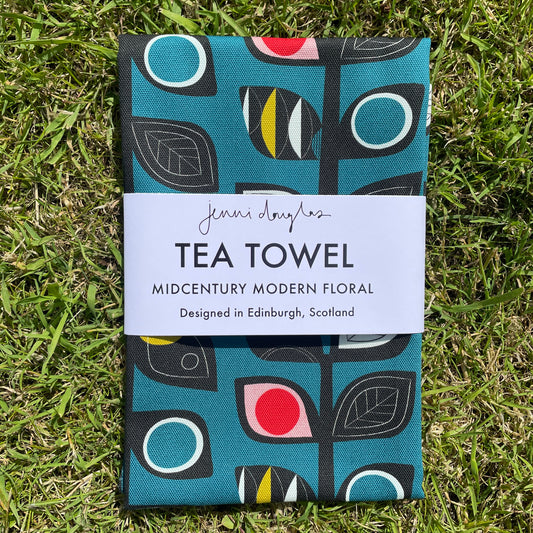 Midcentury Floral Tea Towel