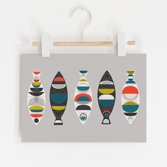 Midcentury Fish Art Print