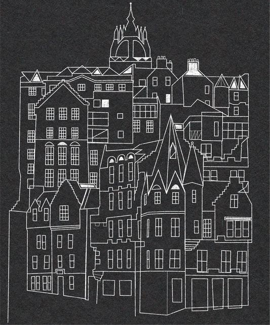 Edinburgh Old Town Print (Black)