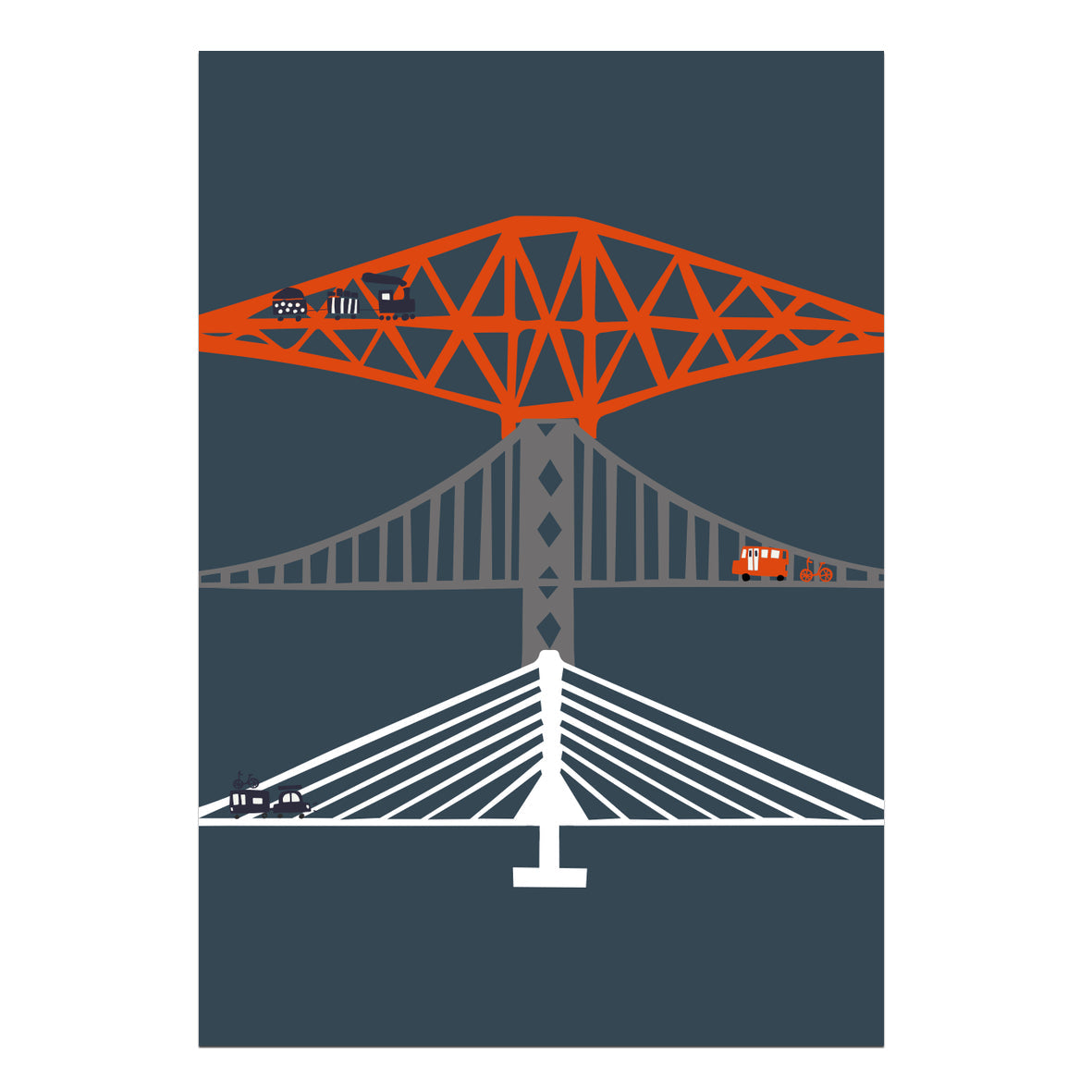 The Forth Bridges Card (Blue)