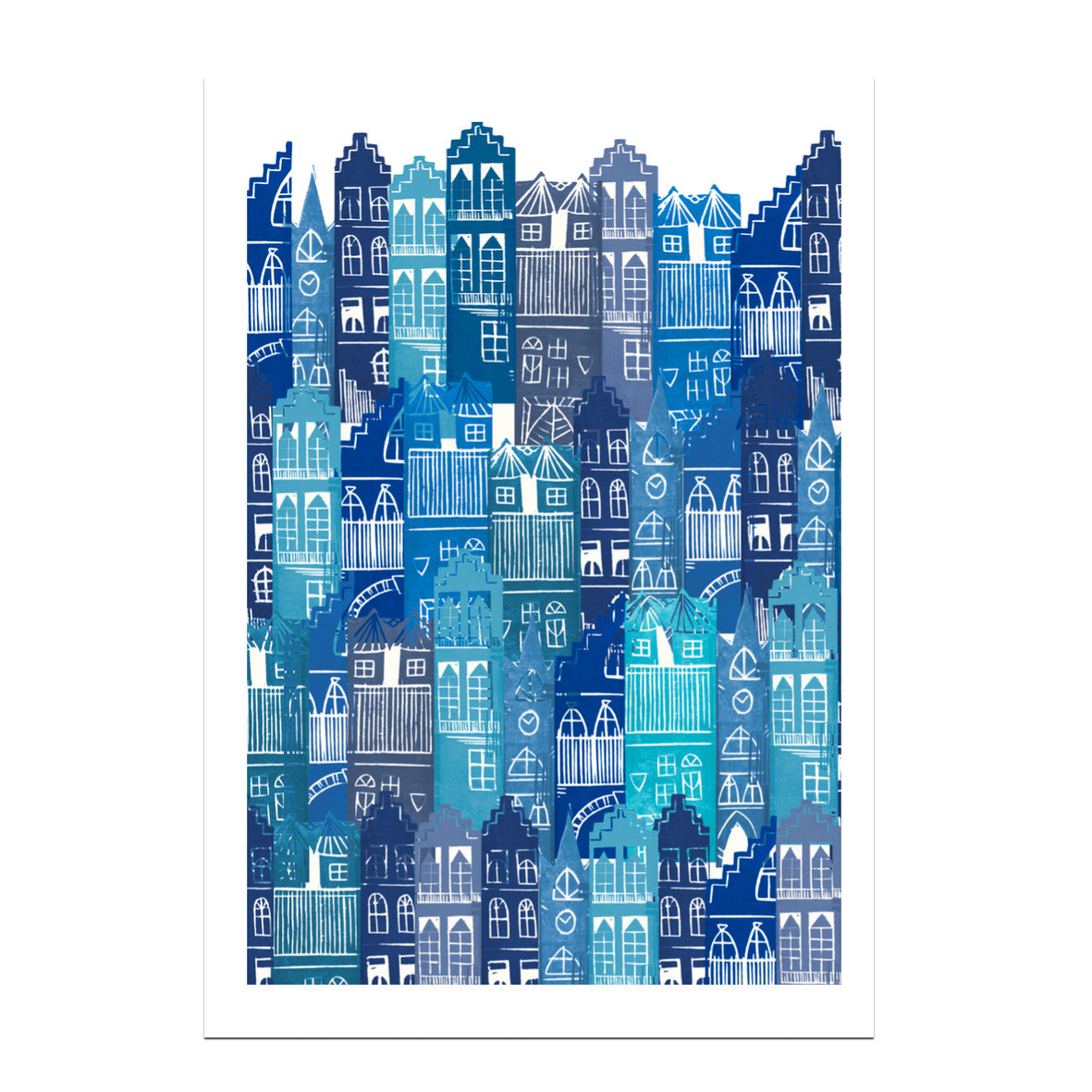 Blue Edinburgh Cityscape Card