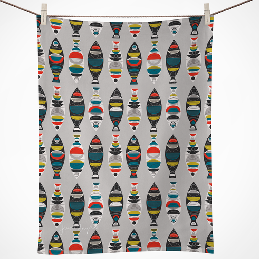 Midcentury Fish Tea Towel