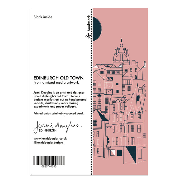 Edinburgh Old Town Art Card with Bookmark Back