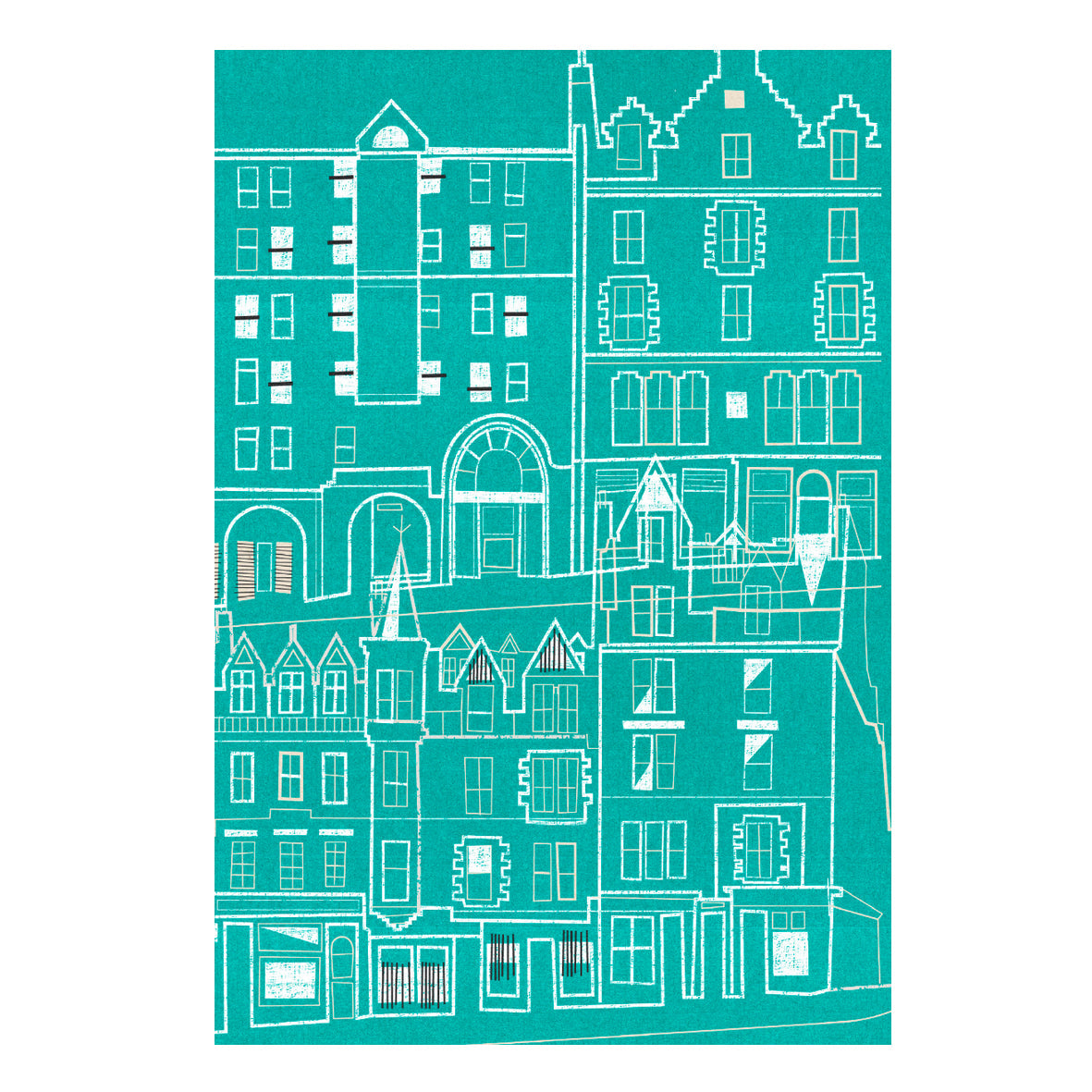 Edinburgh High Street Card (Teal)