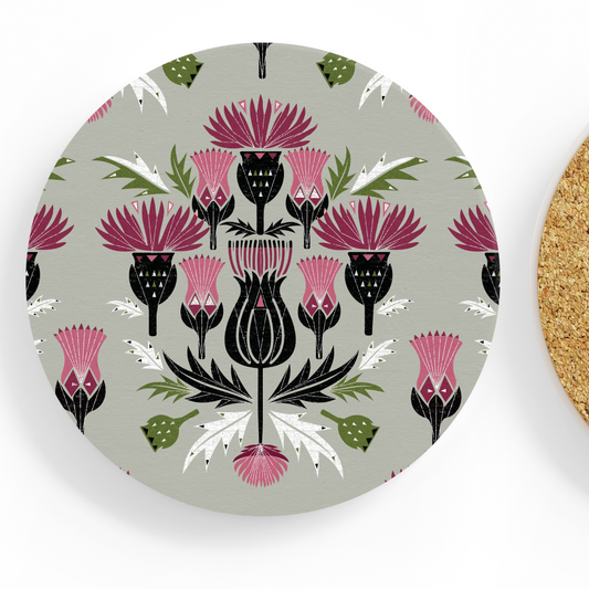 Thistles Ceramic Coaster