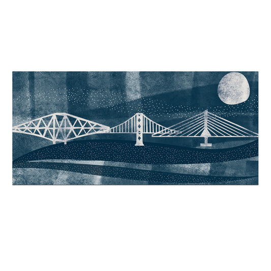The Forth Bridges in Winter Large Card
