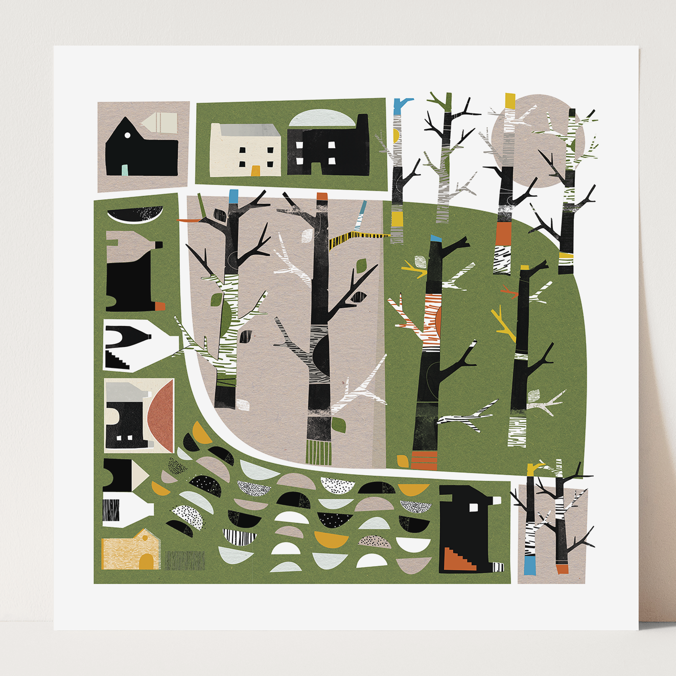 Woodland Village Art Print