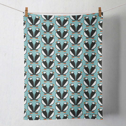 Puffins Tea Towel